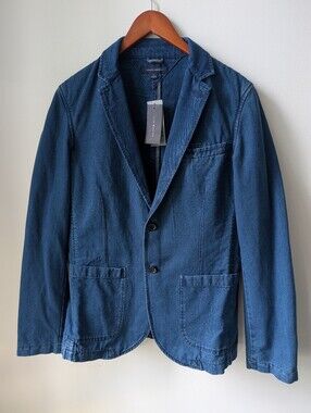 Tommy Hilfiger Men's Indigo Cotton Casual Blazer Sport Coat Jacket Size M NWT